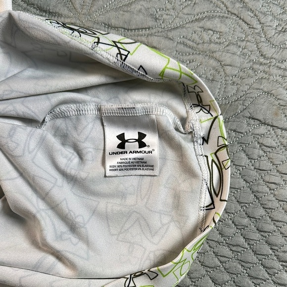 Under Armour White and Green Leather Jacket - Picture 10 of 11